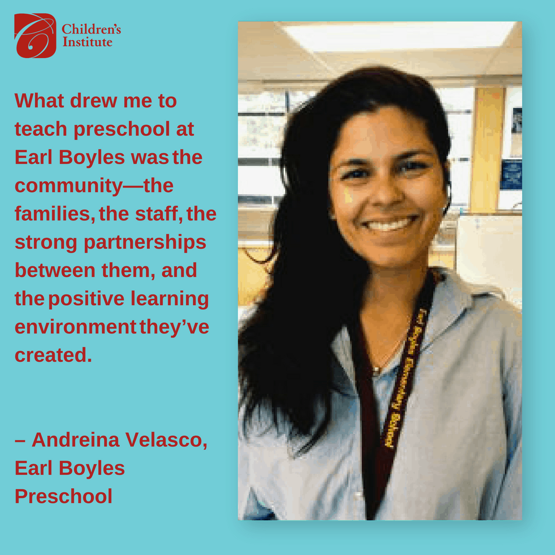 preschool teacher Andreina Velasco