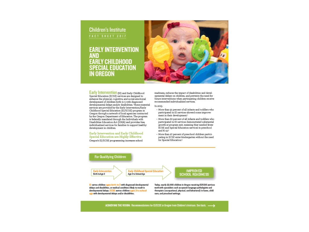 Early Intervention and Early Childhood Special Education in Oregon