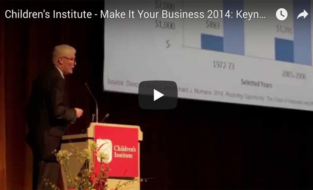 Ron Haskins Keynote Address at 2014 Make It Your Business Event