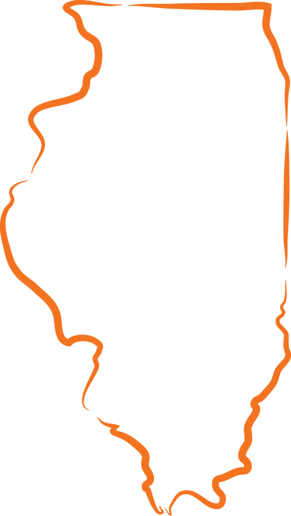 This is an illustrated outline of the state of Illinois.