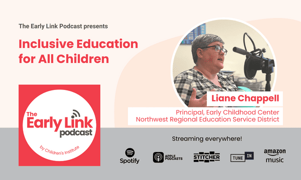 This image features a graphic with a podcast episode called "Inclusive Education for All with Liane Chappell"